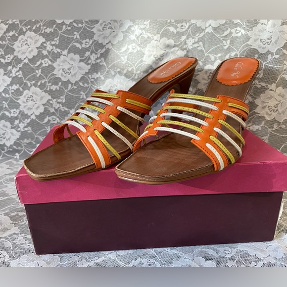 Women’s Orange and Green Sandals Size 10 - Picture 6 of 9